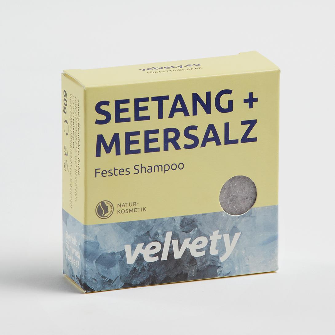 Velvety Festes Shampoo Seetang + Meersalz 60g