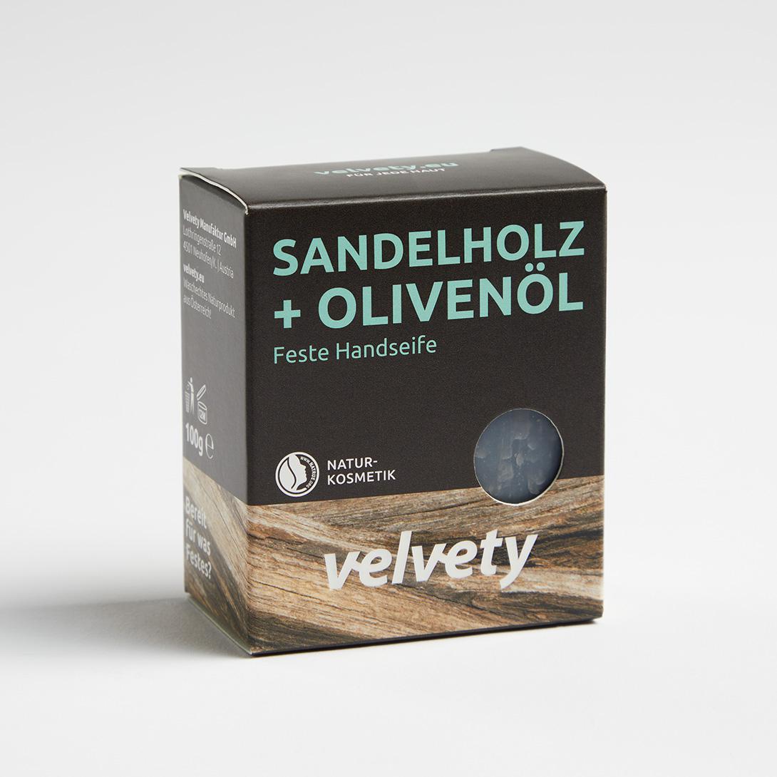 Velvety Feste Handseife Sandelholz + Olivenöl 100g NATRUE