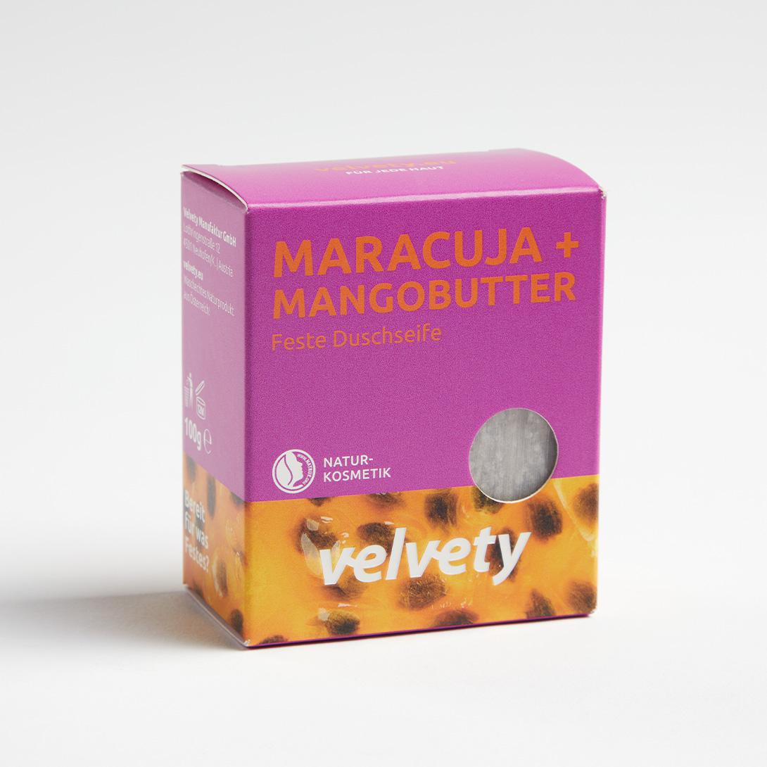 Velvety Feste Duschseife Maracuja + Mangobutter 100g NATRUE