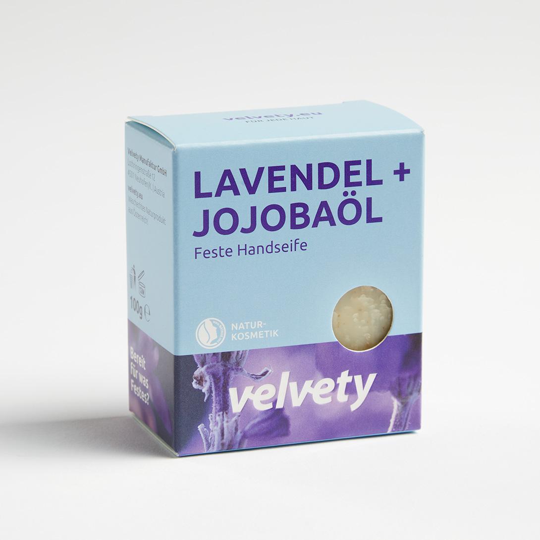 Velvety Feste Handseife Lavendel + Jojobaöl 100g