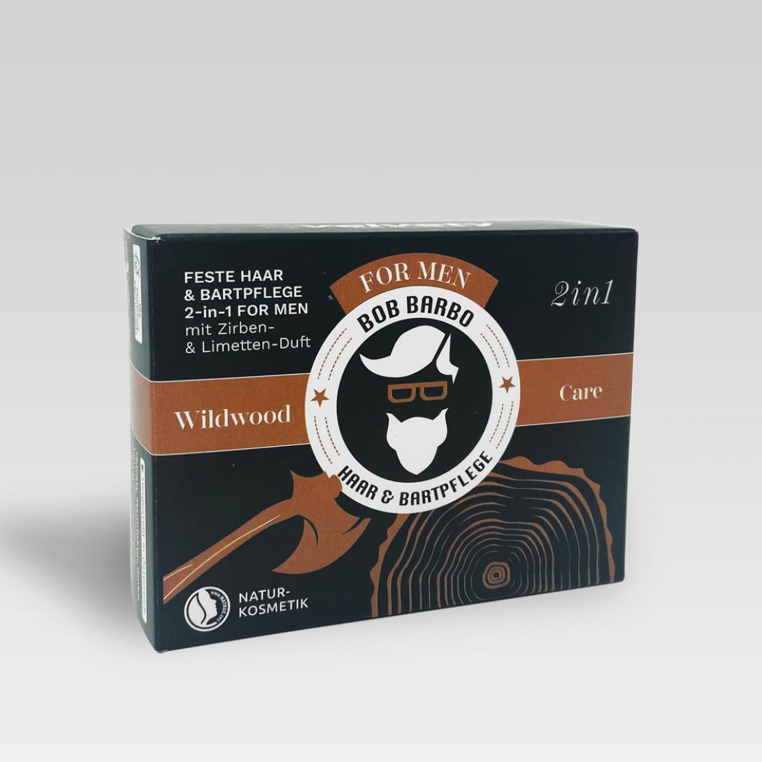Velvety Bob Barbo feste Haar & Bartpflege 2:1 Wildwood Care 60g NATRUE