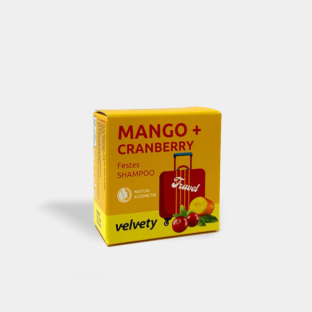 Velvety Travel Festes Shampoo Mango + Cranberry 20g NATRUE